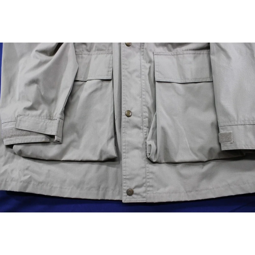 Vintage‎ English Square Polyester Trench Coat Beige Size XL